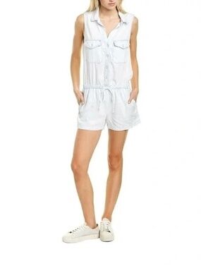 Women's Large Bella Dahl Tencel Denim Wash Utility Romper